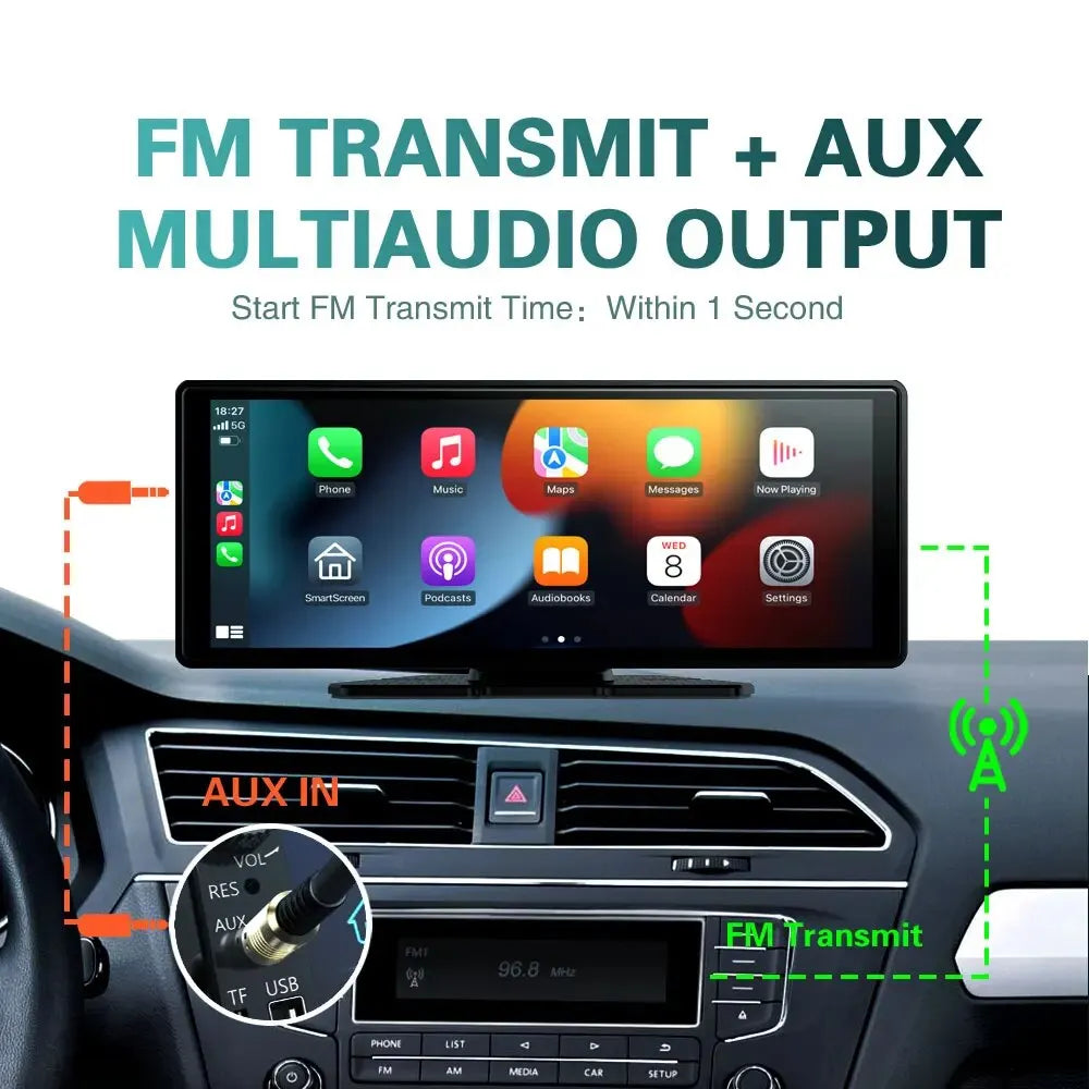 Yunpan Universal 10.26 Inch Car Radio Multimedia Wifi Video Player Wireless Carplay & Android Auto for or Android Mp5 Player